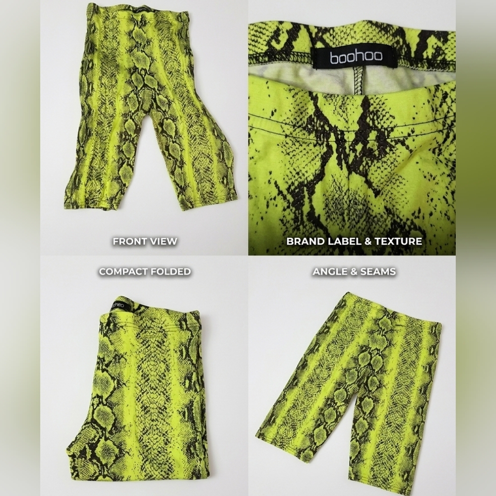 boohoo Neon Yellow & Black Snake Print Biker Shorts
